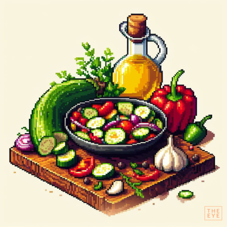 Pisto manchego - Estilo pixel art