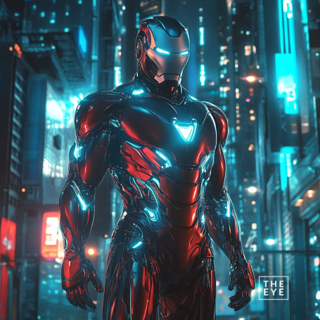 A sleek, dynamic depiction of Iron Man