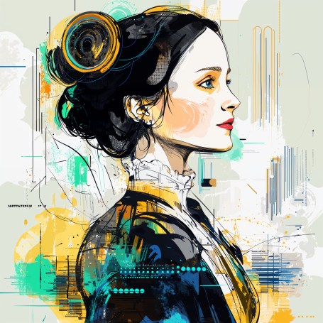 Portrait of Ada Lovelace in modern illustration style.